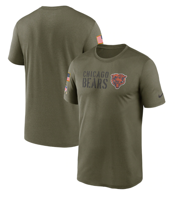 Men's Chicago Bears Olive 2022 Salute to Service Legend Team T-Shirt